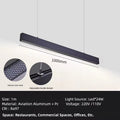 1M Linear LED Office Pendant | CRI 97 | Honeycomb Anti-Glare Lamp