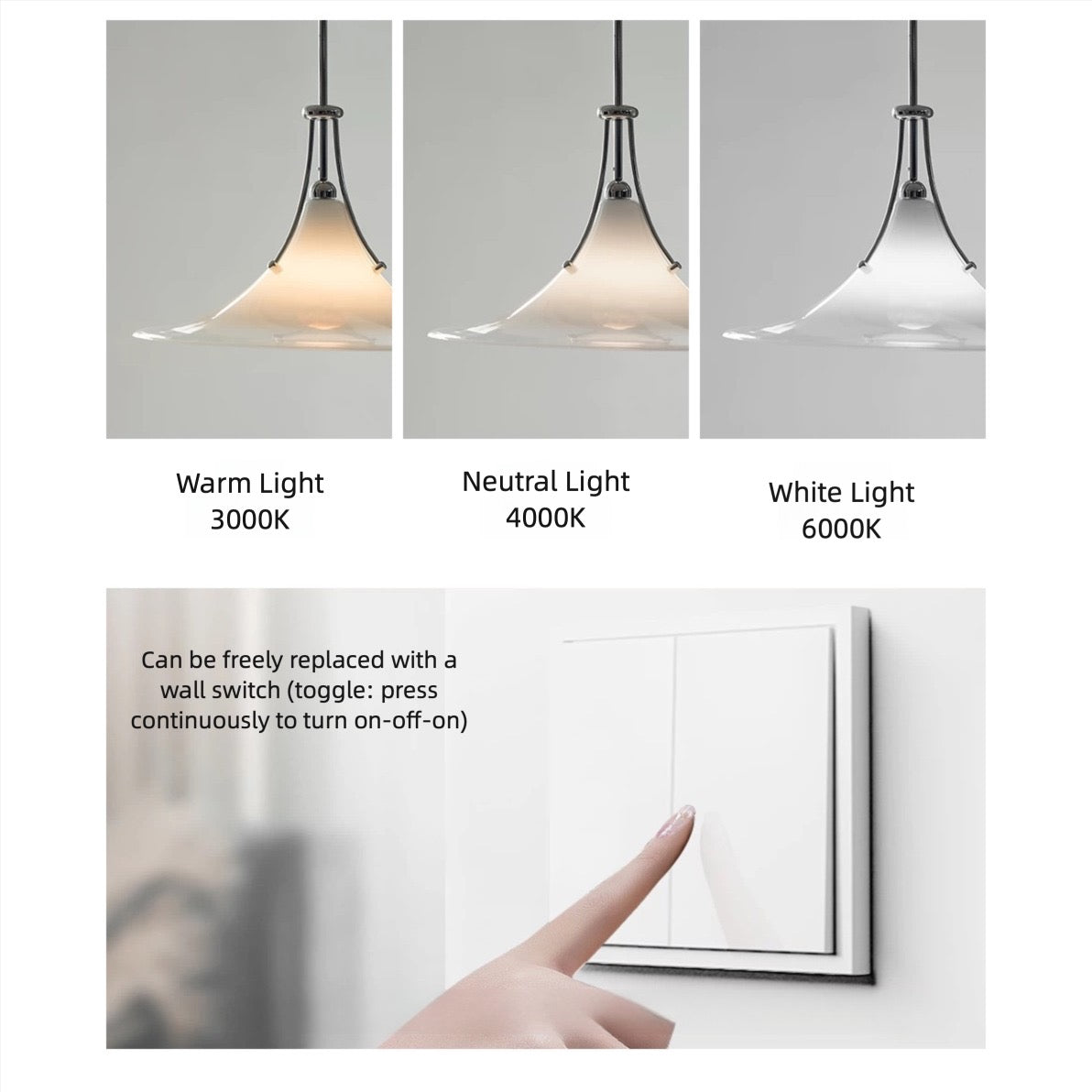 Magnolia Glass Pendant Light - Floral Design for Dining Room & Café Decor - XIAOZHE