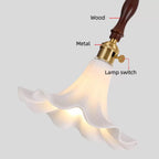 Vintage Petal Chandelier: Solid Wood Accent Light for Bedroom, Dining, Bar - XIAOZHE