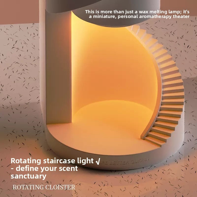 Spiral Staircase Wax Melt Lamp - Architectural LED Light & Scented Wax Warmer - XIAOZHE