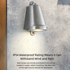 Compact Outdoor Wall Light, IP54, 3000K Warm White, 3-Year Warranty - XIAOZHE