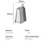 IP54 Waterproof Outdoor Wall Light – 3W Aluminum LED Sconce