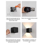 Modern Adjustable LED Wall Light for Bedroom | Minimalist Cube Wall Sconce for Living Room - XIAOZHE
