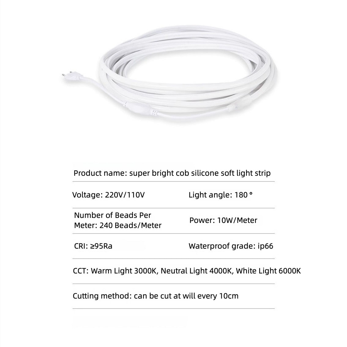 High CRI Silicone LED Neon Strip | IP65 Outdoor Waterproof Flexible Light for Bedroom & Signage - XIAOZHE