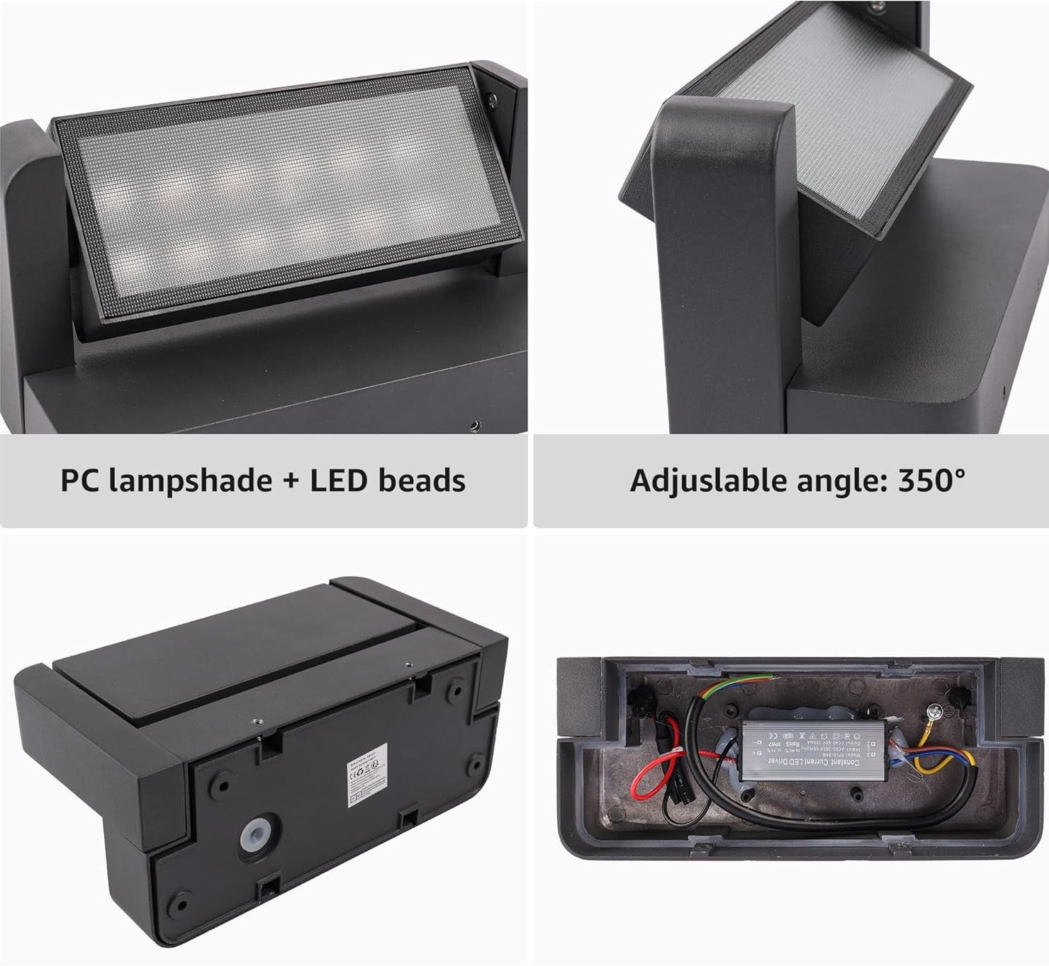 350° Rotatable Modern Outdoor LED Flood Light, IP65 Waterproof, 24W High Brightness - XIAOZHE