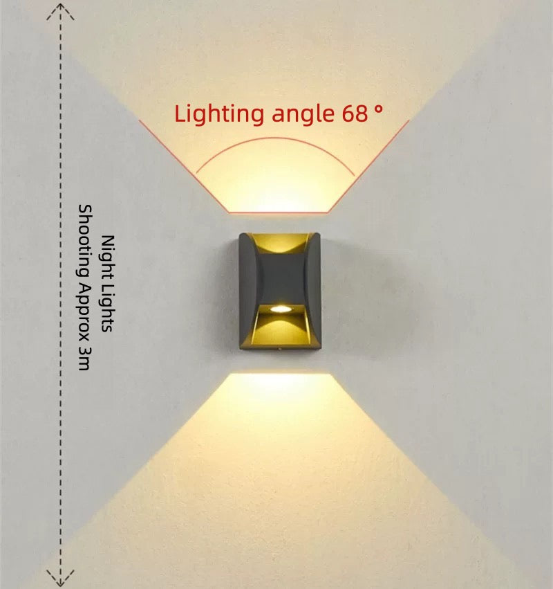 Hotel Villa Outdoor Waterproof LED Wall Light with Up/Down Lighting | Warm White - XIAOZHE