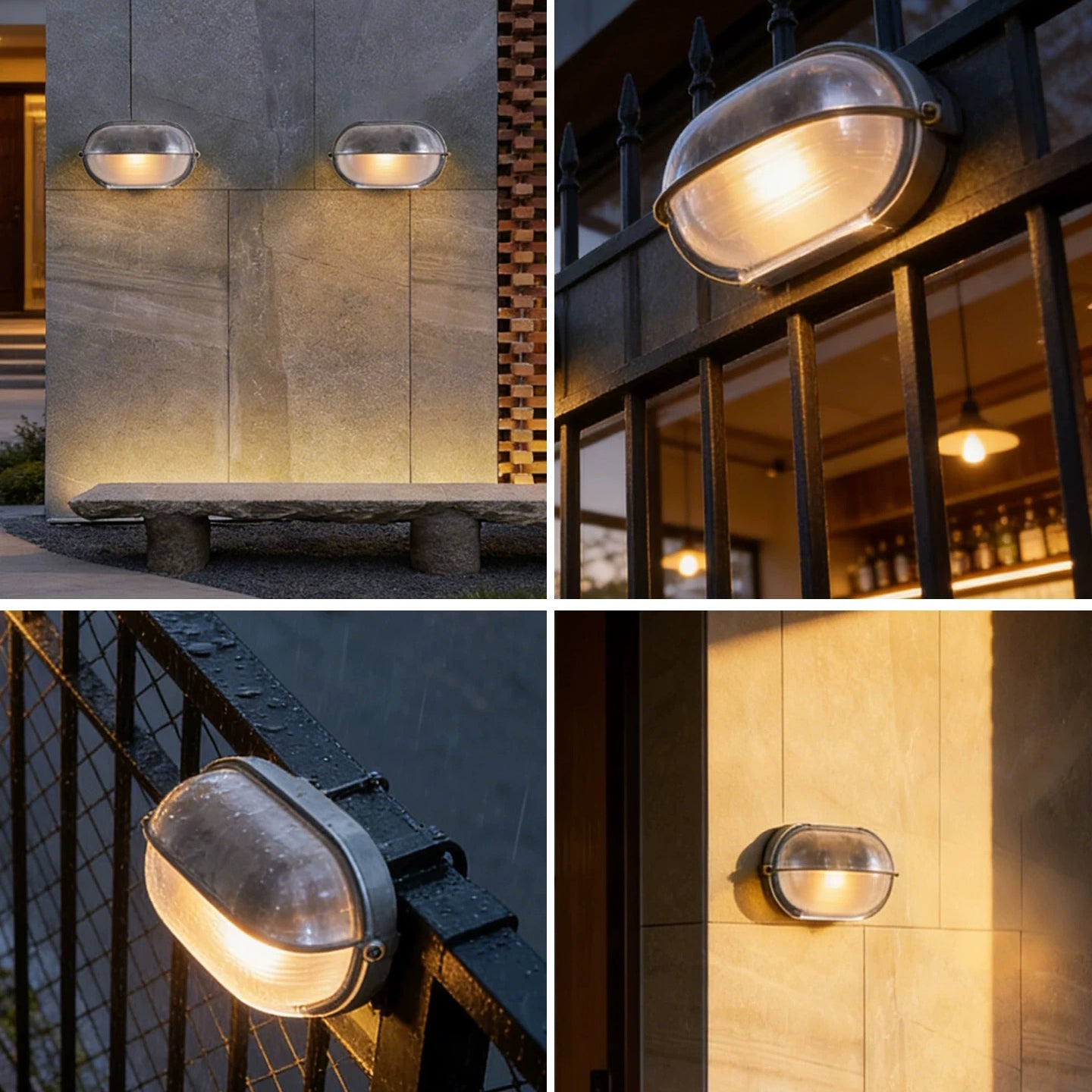 American Retro Oval Wall Lamp - IP65 Waterproof Outdoor Wall Light with Rustproof Metal & Glass - XIAOZHE