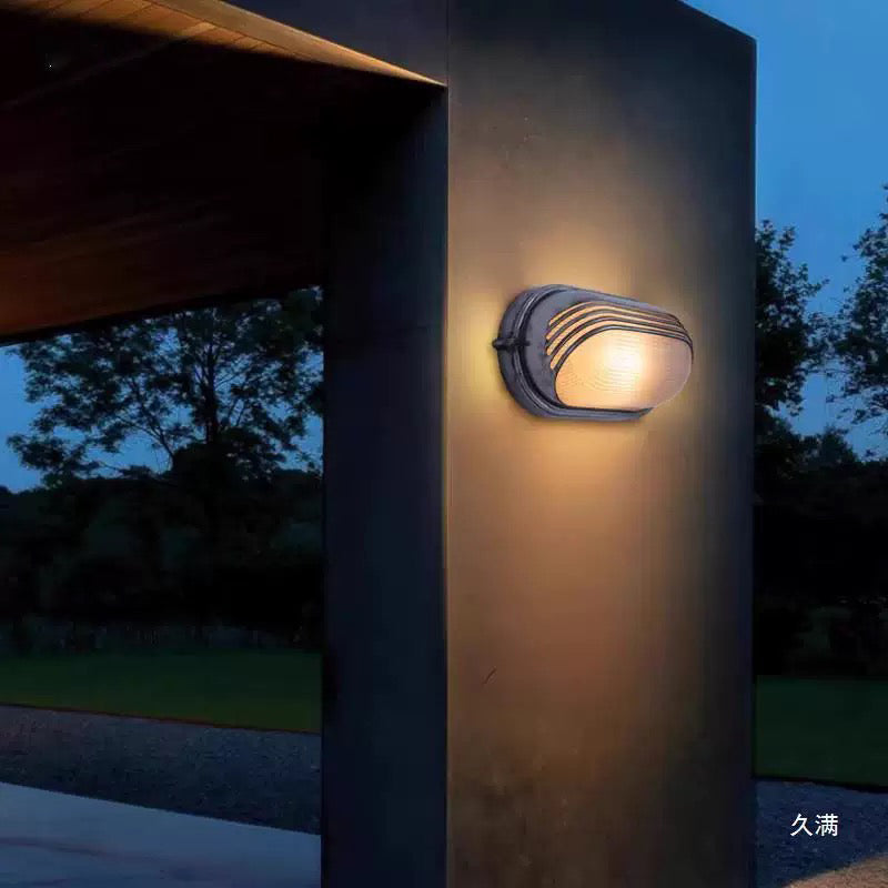LED light Oval Industrial LED Wall Light with Glass - American Style Outdoor Waterproof - XIAOZHE