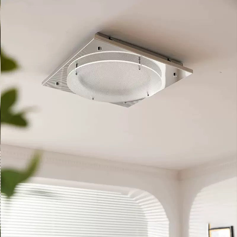 Walnut Wood Grain LED Flush Mount Ceiling Light - French Mid-Century Modern Style for Bedroom & Living Room - XIAOZHE