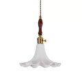 Vintage Petal Chandelier: Solid Wood Accent Light for Bedroom, Dining, Bar - XIAOZHE