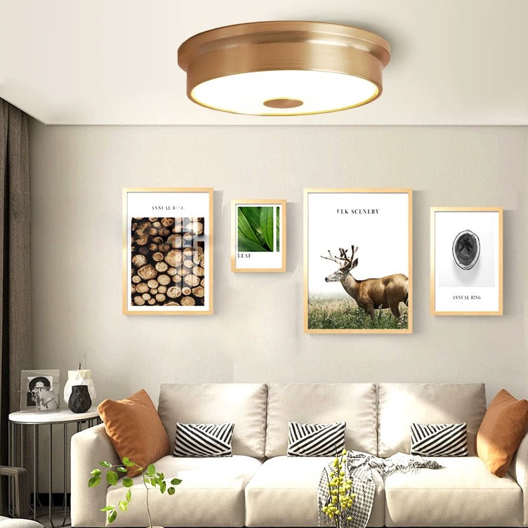 Nordic Minimalist Ceiling Light in H65 Copper - Dining Room & Bedroom Home Lighting - XIAOZHE