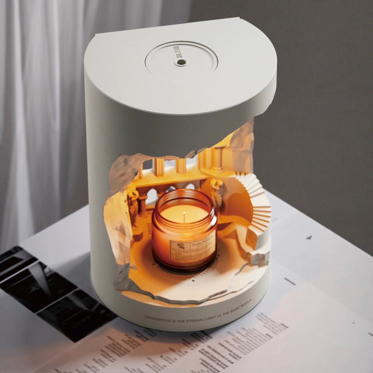 Vintage Bedroom Mood Light with Aroma Function - LED Candle Effect Diffuser Lamp - XIAOZHE