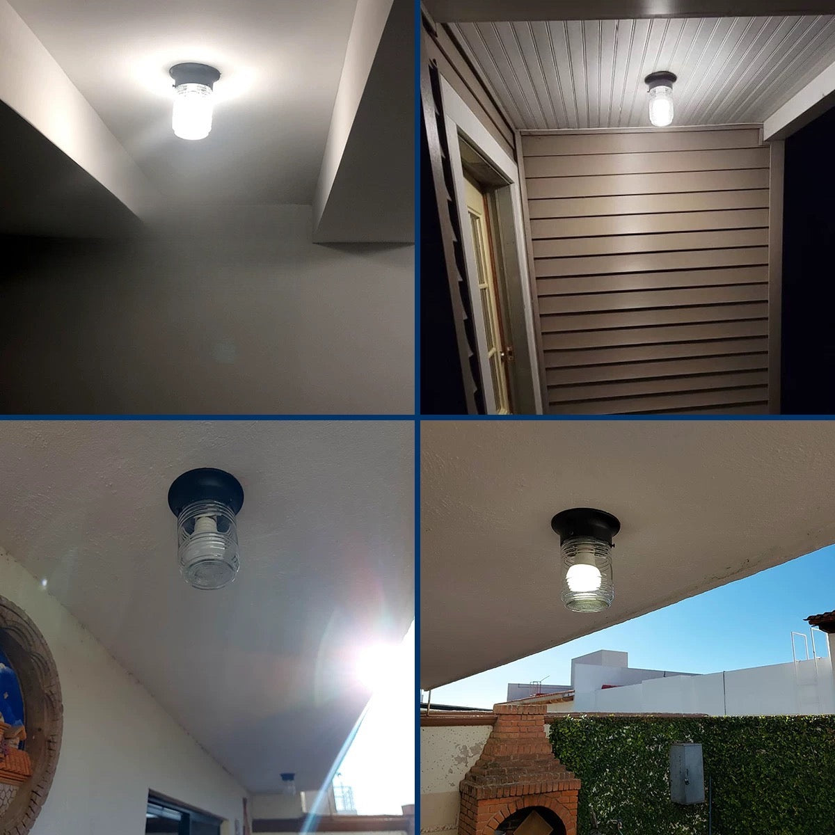 American Outdoor Flush Mount Ceiling Light for Porch & Entryway