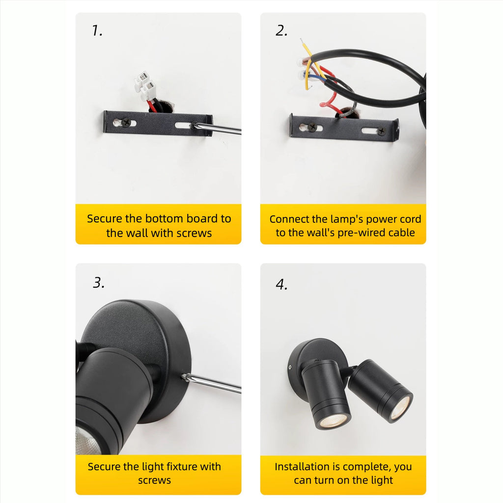 Adjustable Dual Head LED Spotlight for Wall & Display Lighting