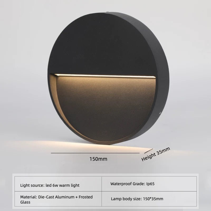 Modern Circular Outdoor LED Wall Sconce  IP65 Waterproof 6W Step Light