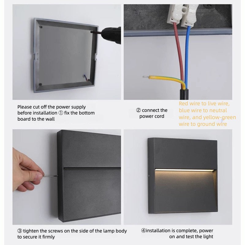 Modern Circular Outdoor LED Wall Sconce  IP65 Waterproof 6W Step Light