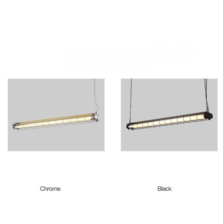 Modern Industrial LED Linear Pendant | Dual T8 Grid Office Lamp