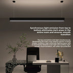 1M Linear LED Office Pendant | CRI 97 | Honeycomb Anti-Glare Lamp