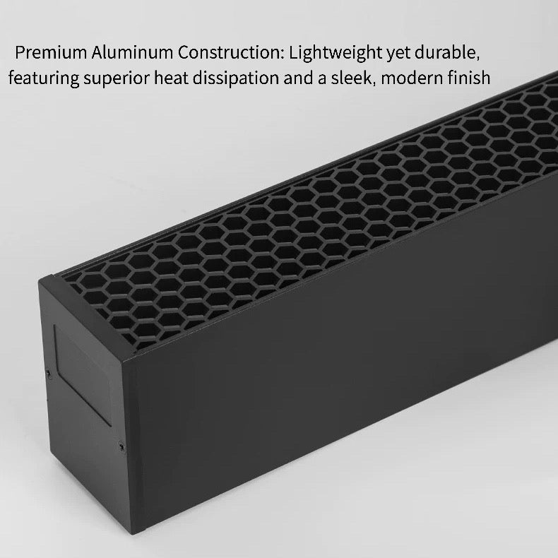 1M Linear LED Office Pendant | CRI 97 | Honeycomb Anti-Glare Lamp