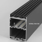 1M Linear LED Office Pendant | CRI 97 | Honeycomb Anti-Glare Lamp