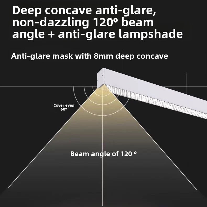 1M Linear LED Office Pendant | CRI 97 | Honeycomb Anti-Glare Lamp