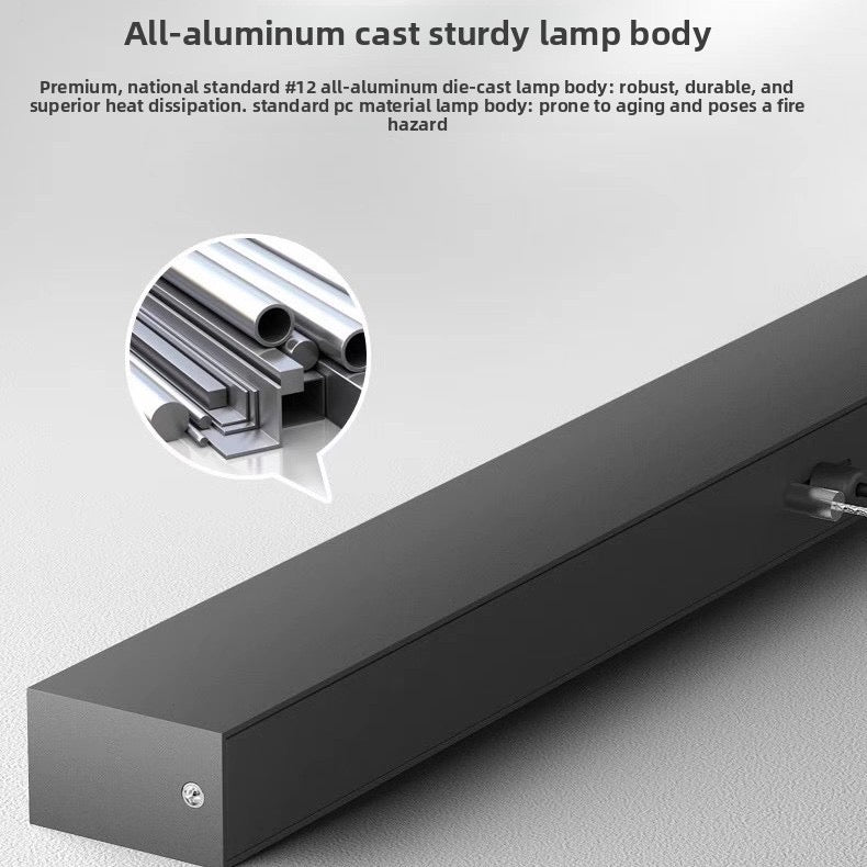 Minimalist Matte Black Linear Chandelier | 1M Architectural Light