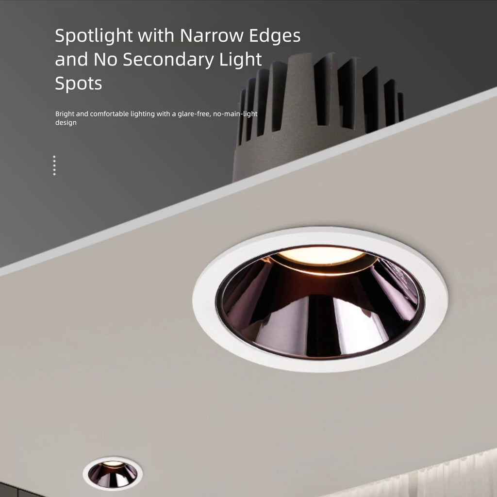 Modern Anti-Glare LED Recessed Downlight | Glare-Free Ceiling Light