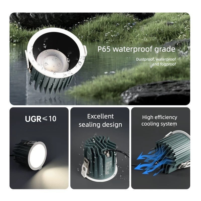 Waterproof LED Downlight IP65 for Bathroom – Modern Ceiling Lighting