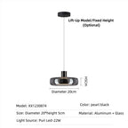 Automatic Height Adjustable Glass Pendant Light 22W LED