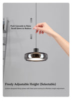 Automatic Height Adjustable Glass Pendant Light 22W LED