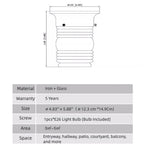 American Outdoor Flush Mount Ceiling Light for Porch & Entryway