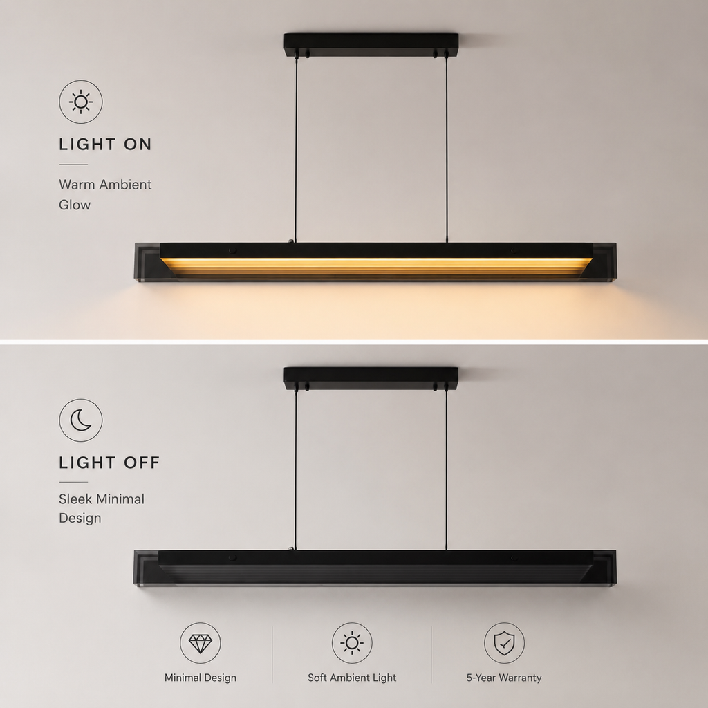 Full Spectrum LED Linear Pendant | CRI 97+ Anti-Blue Light Office Lamp