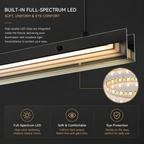 Full Spectrum LED Linear Pendant | CRI 97+ Anti-Blue Light Office Lamp