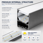 1.2M Linear LED Office Pendant | CRI 97 | Honeycomb Anti-Glare Lamp