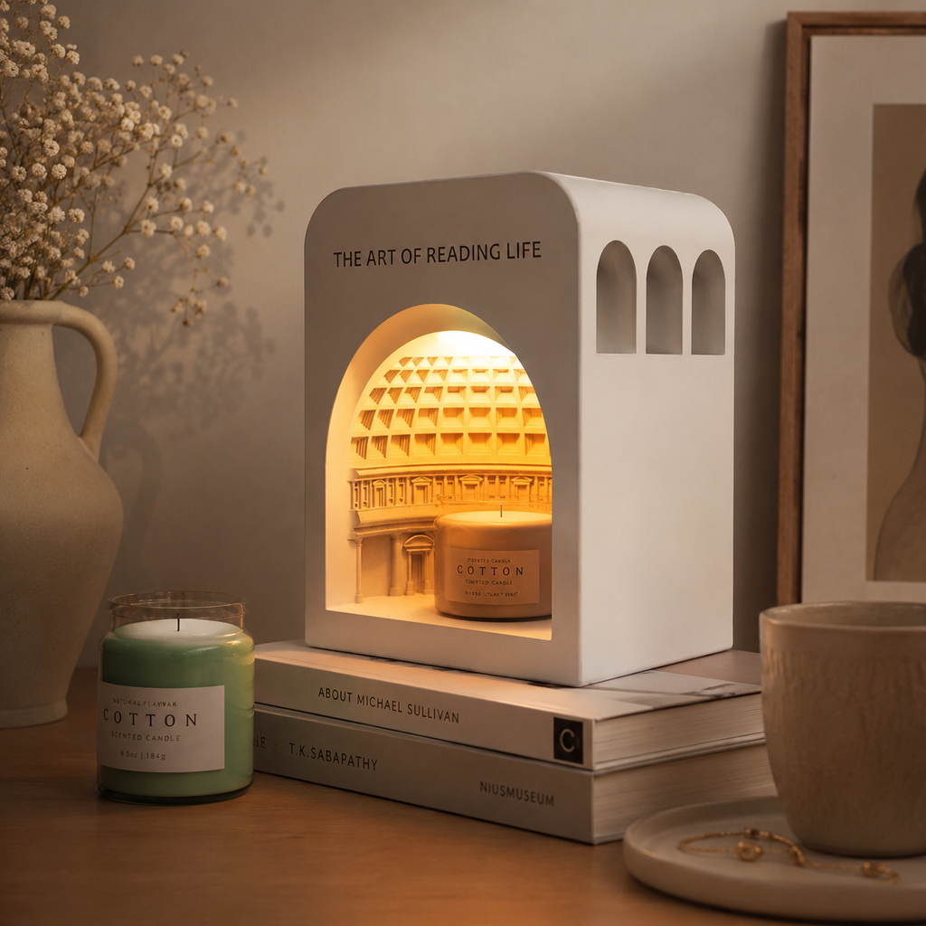 Artisan Candle Warmer Lamp – Roman Dome Edition