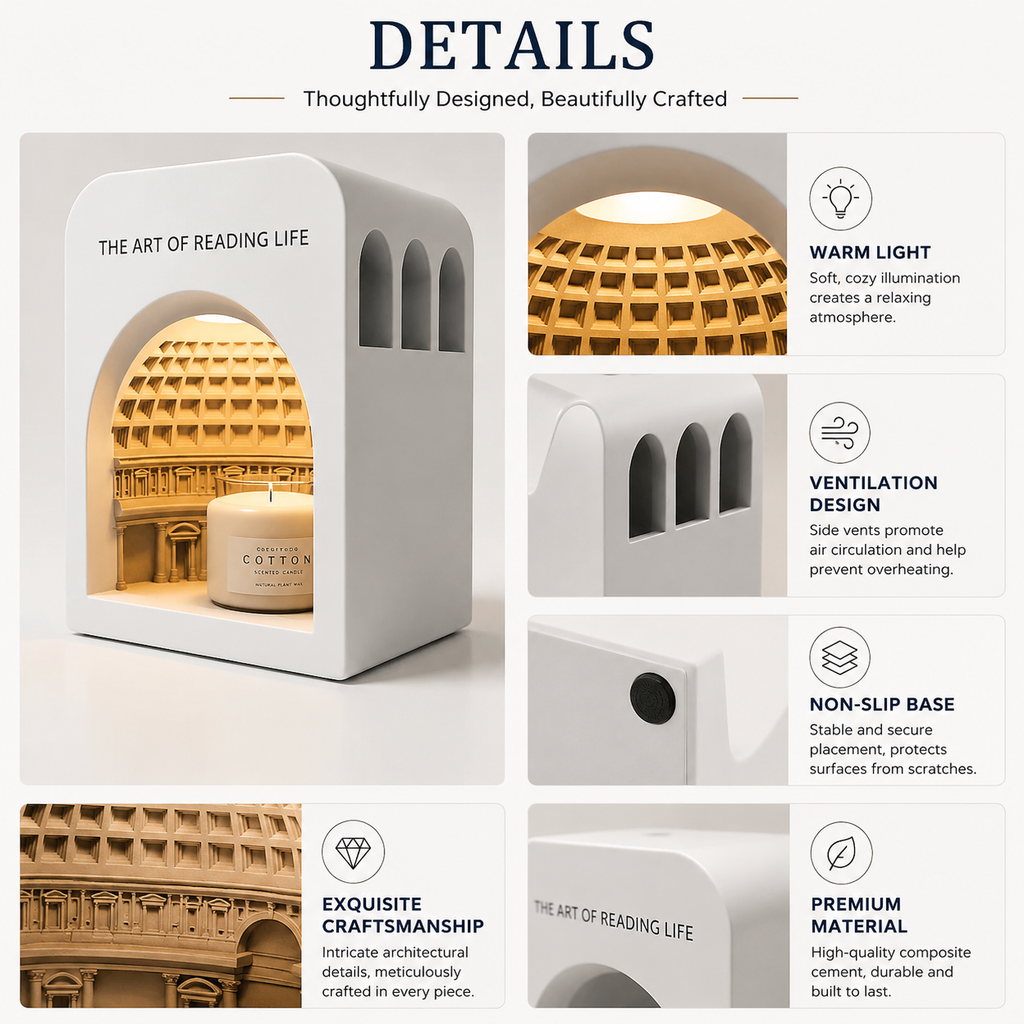 Artisan Candle Warmer Lamp – Roman Dome Edition