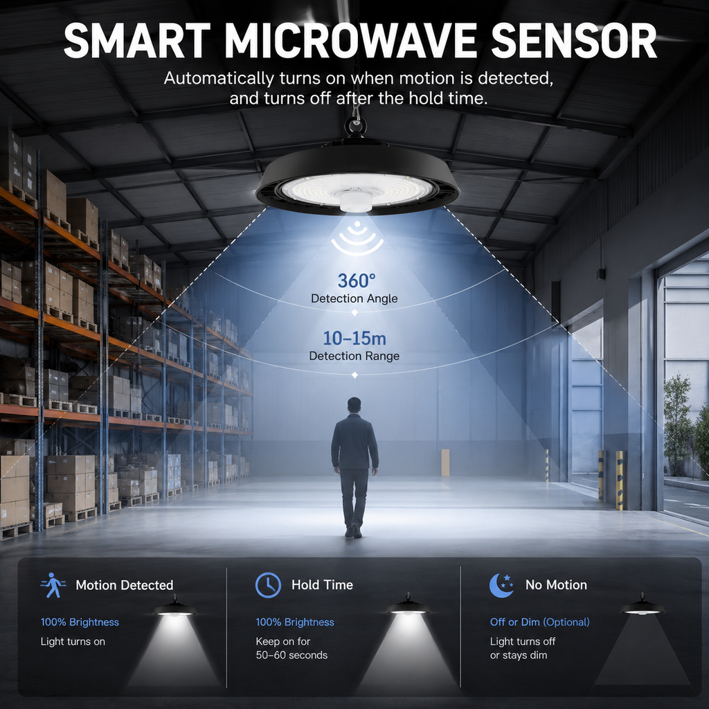 IP65 Radar Sensor LED High Bay Light | 100W–150W
