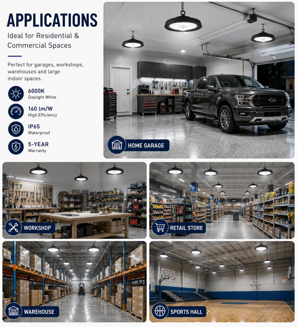 IP65 Radar Sensor LED High Bay Light | 100W–150W