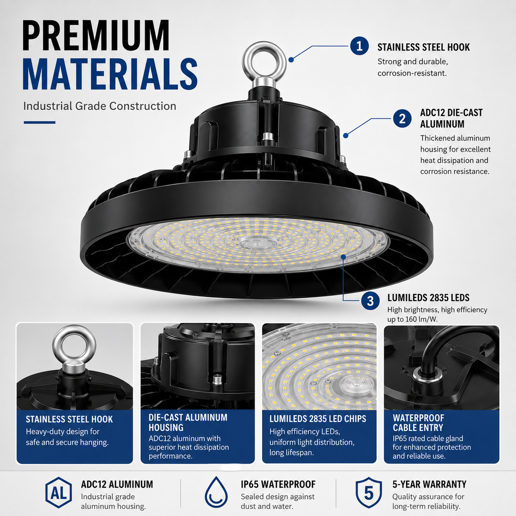160 lm/W UFO LED High Bay Light – 100W/200W