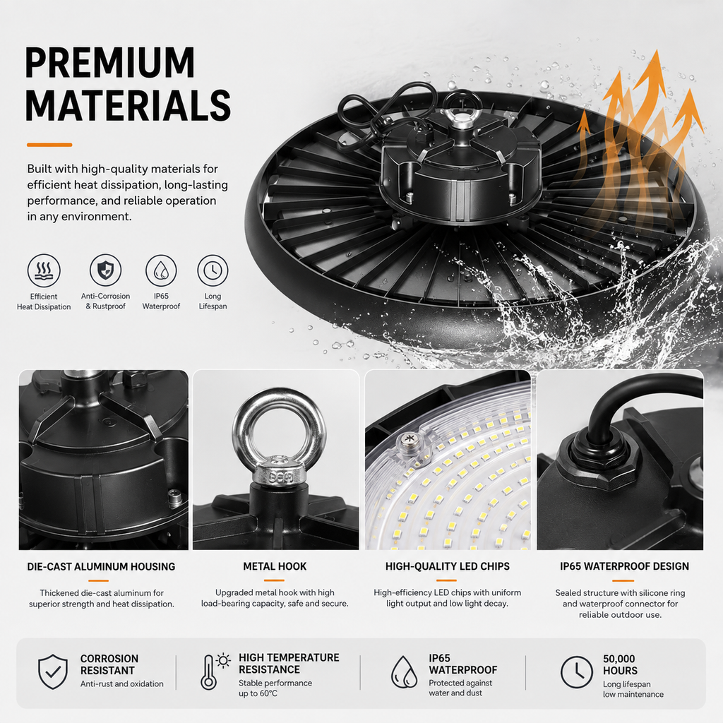 150W UFO LED High Bay Light – Optional Reflector