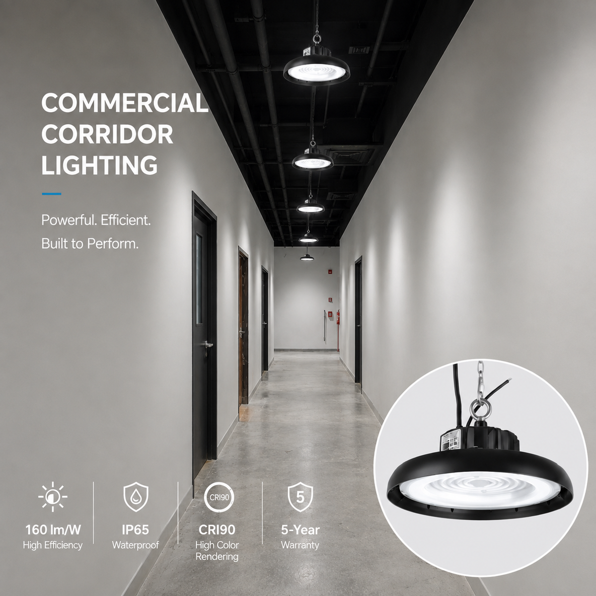 150W UFO LED High Bay Light – Optional Reflector