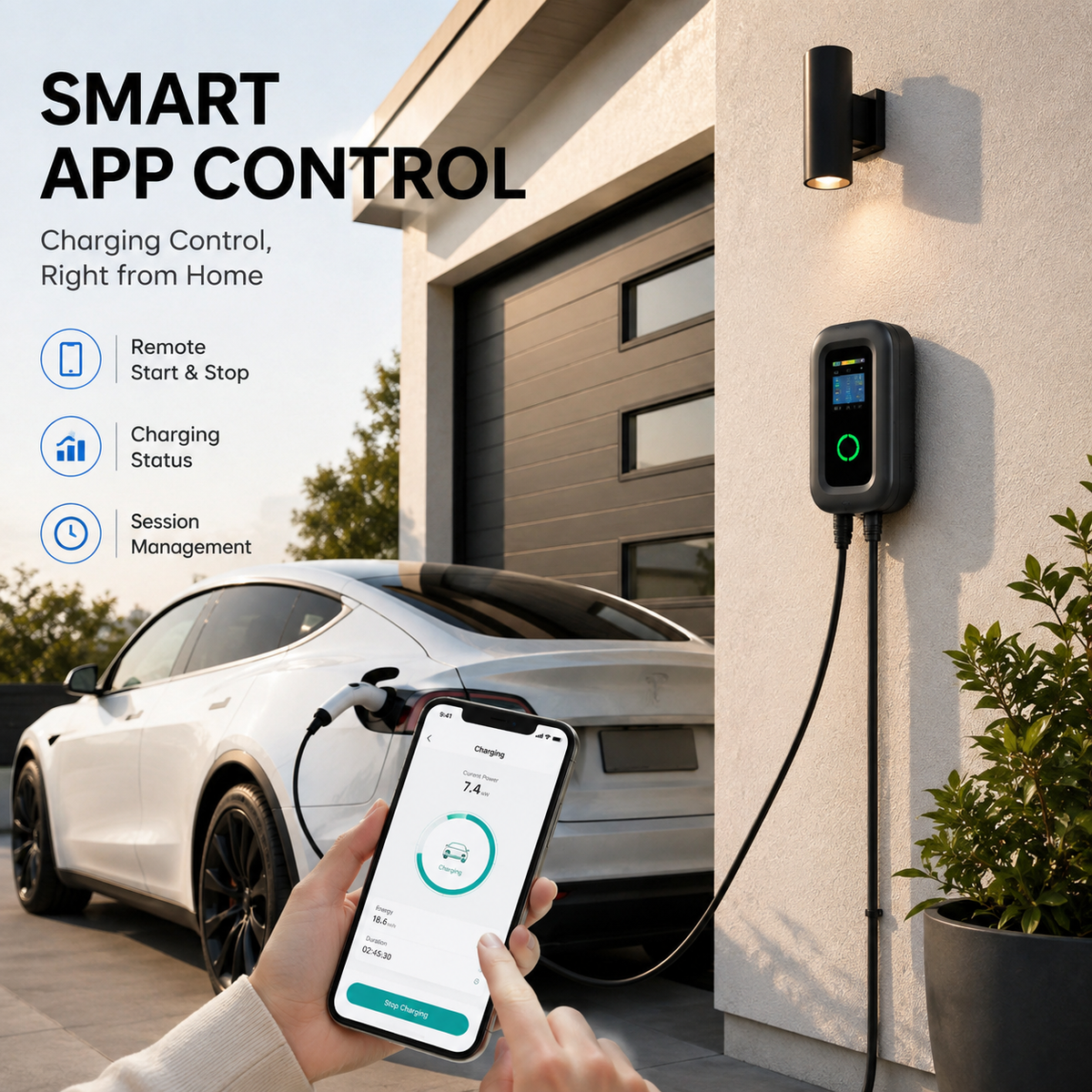 7kW Home EV Charger with 5m Cable – Type 1 or Type 2