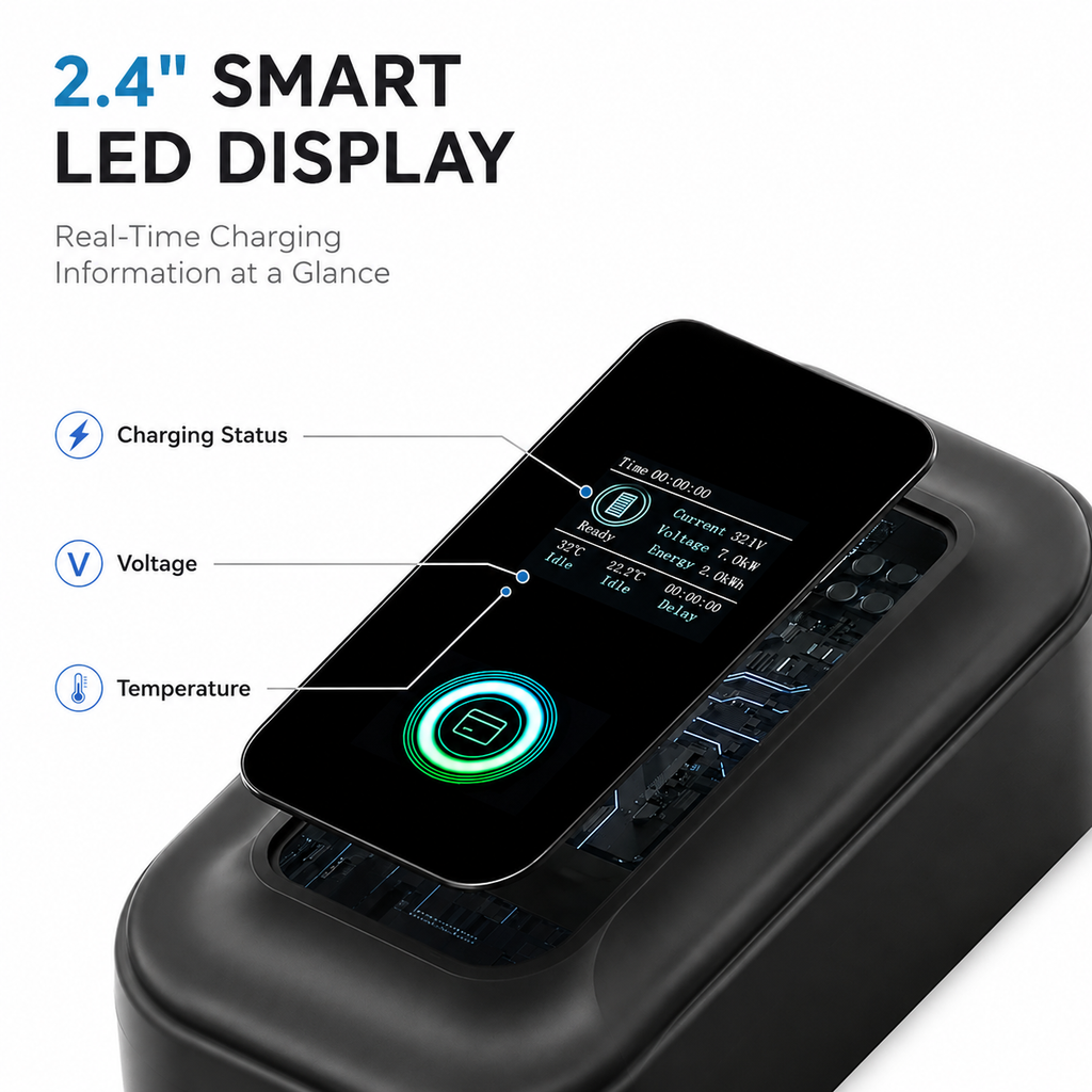 7kW Home EV Charger with 5m Cable – Type 1 or Type 2