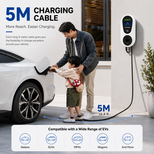 7kW 32A Smart EV Charger – Type 2, J1772 or NACS