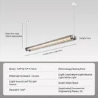 Modern Industrial LED Linear Pendant | Dual T8 Grid Office Lamp