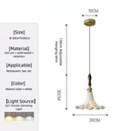 Vintage Petal Chandelier: Solid Wood Accent Light for Bedroom, Dining, Bar - XIAOZHE