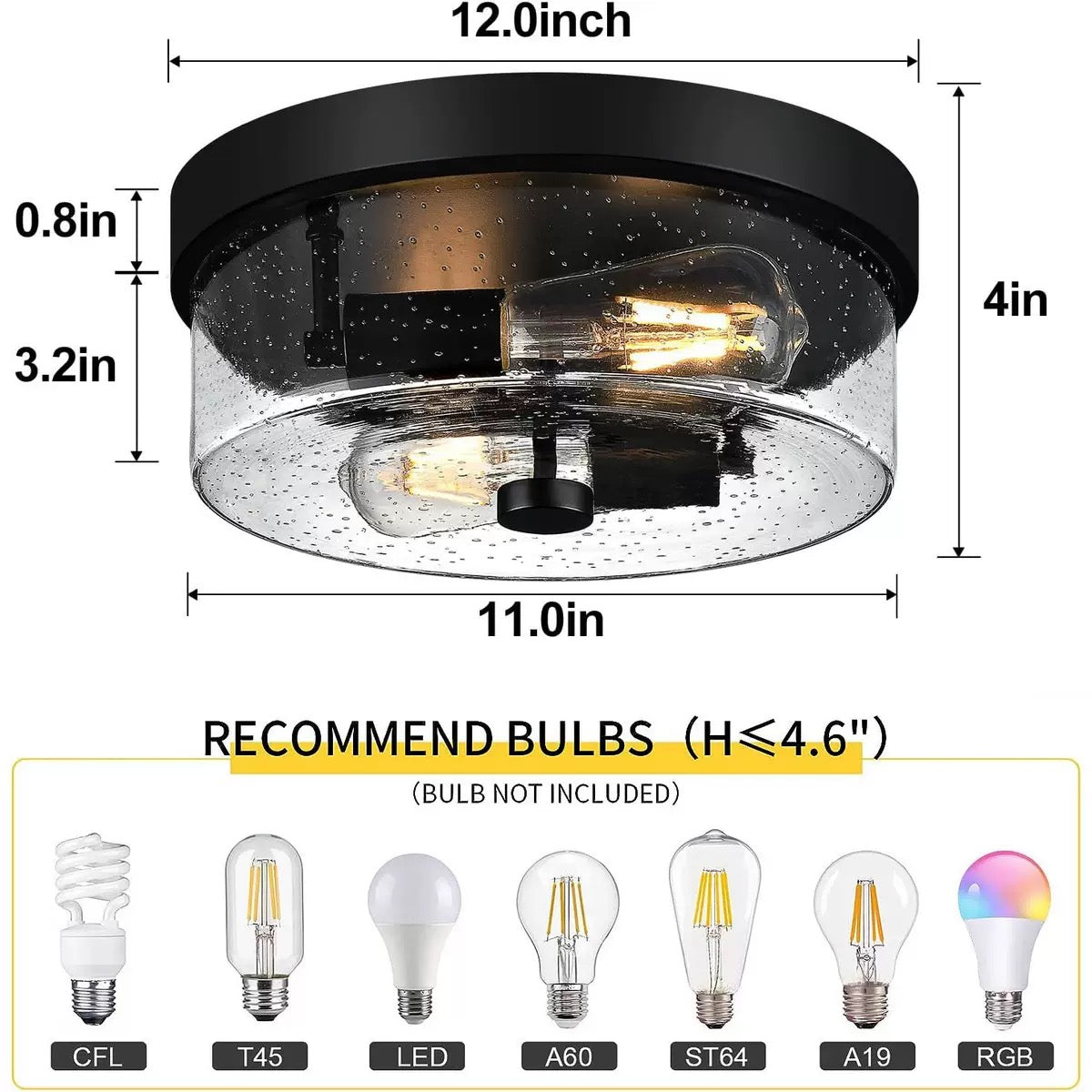 Entryway Ceiling Light Fixture | Modern Farmhouse Flush Mount