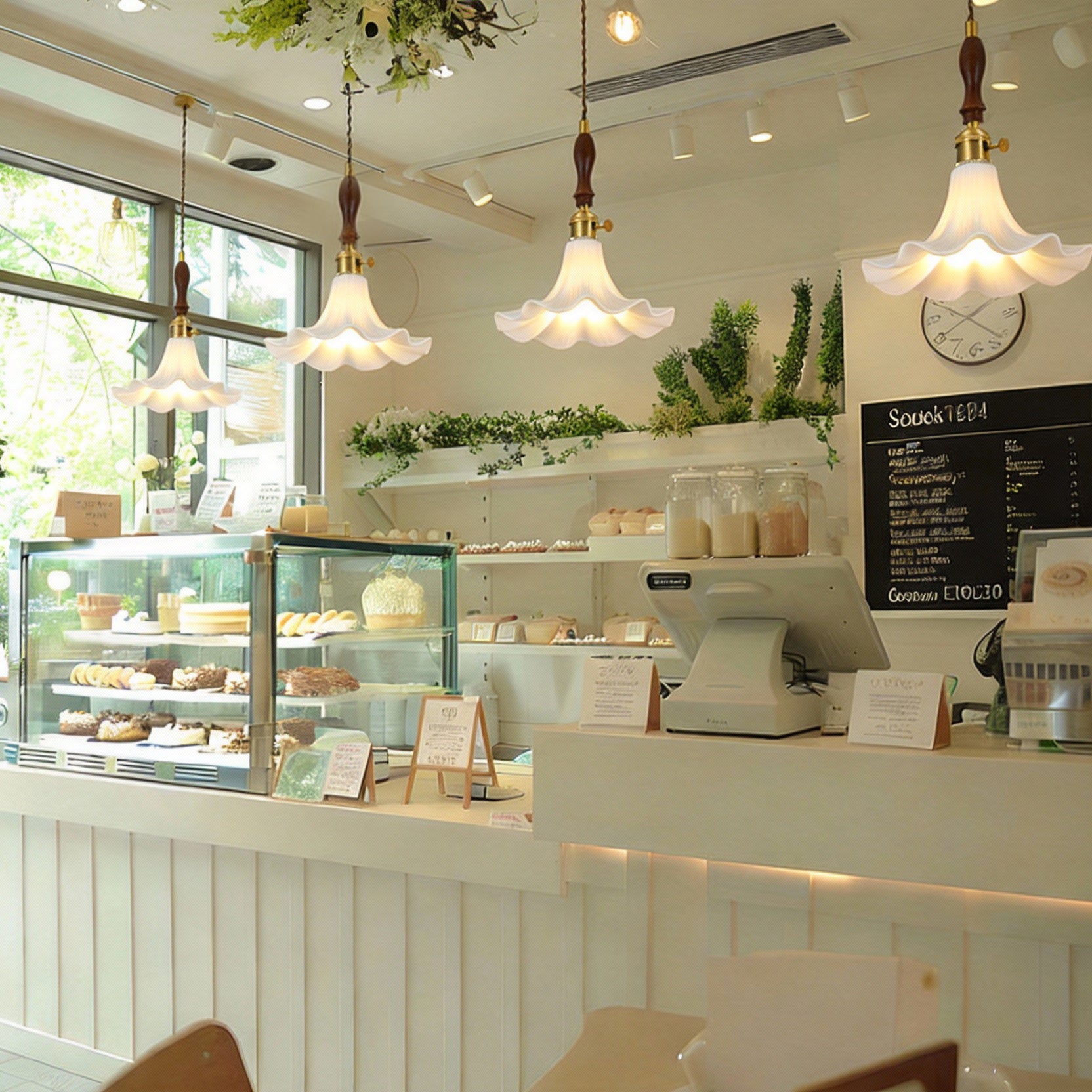 Vintage Petal Chandelier: Solid Wood Accent Light for Bedroom, Dining, Bar - XIAOZHE