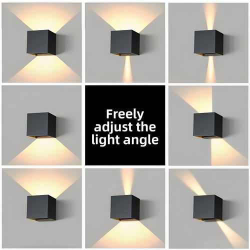 Modern Adjustable LED Wall Light for Bedroom | Minimalist Cube Wall Sconce for Living Room - XIAOZHE