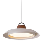 Soft Glow UFO Pendant Light – Mid-Century Modern Wood & Black Hanging Lamp - XIAOZHE